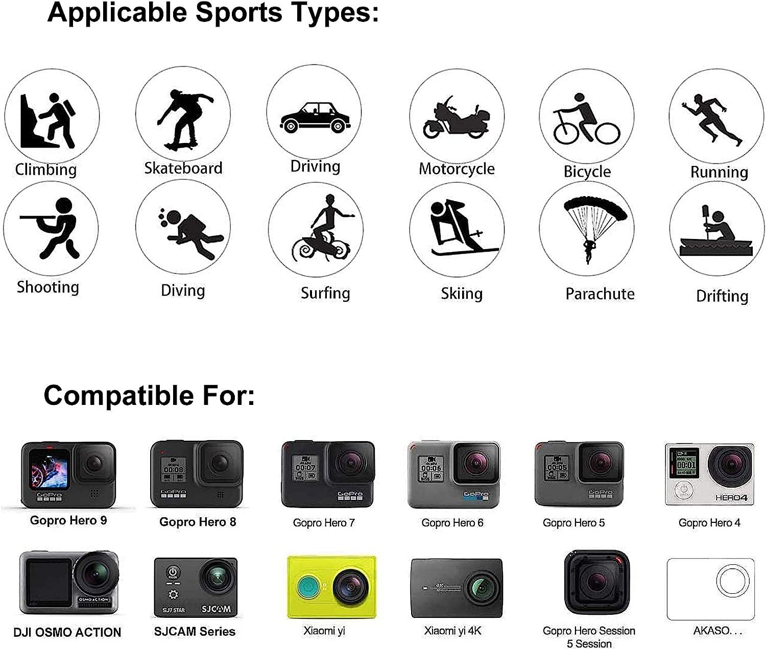 Action Camera Accessories Kit for GoPro, Insta360, SJCAM, Xiaomi