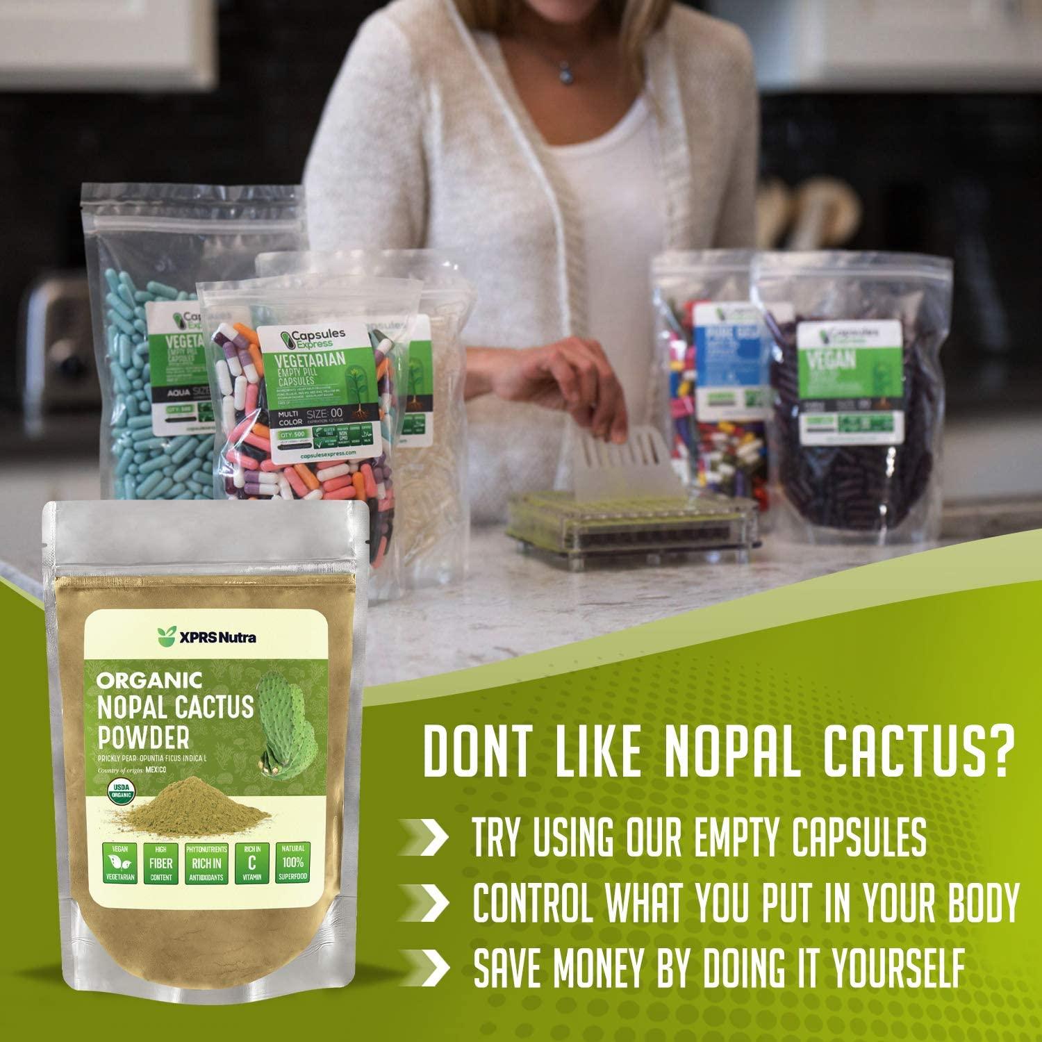 XPRS Nutra Organic Nopal Cactus Powder Prickly Pear Supplement Nopal