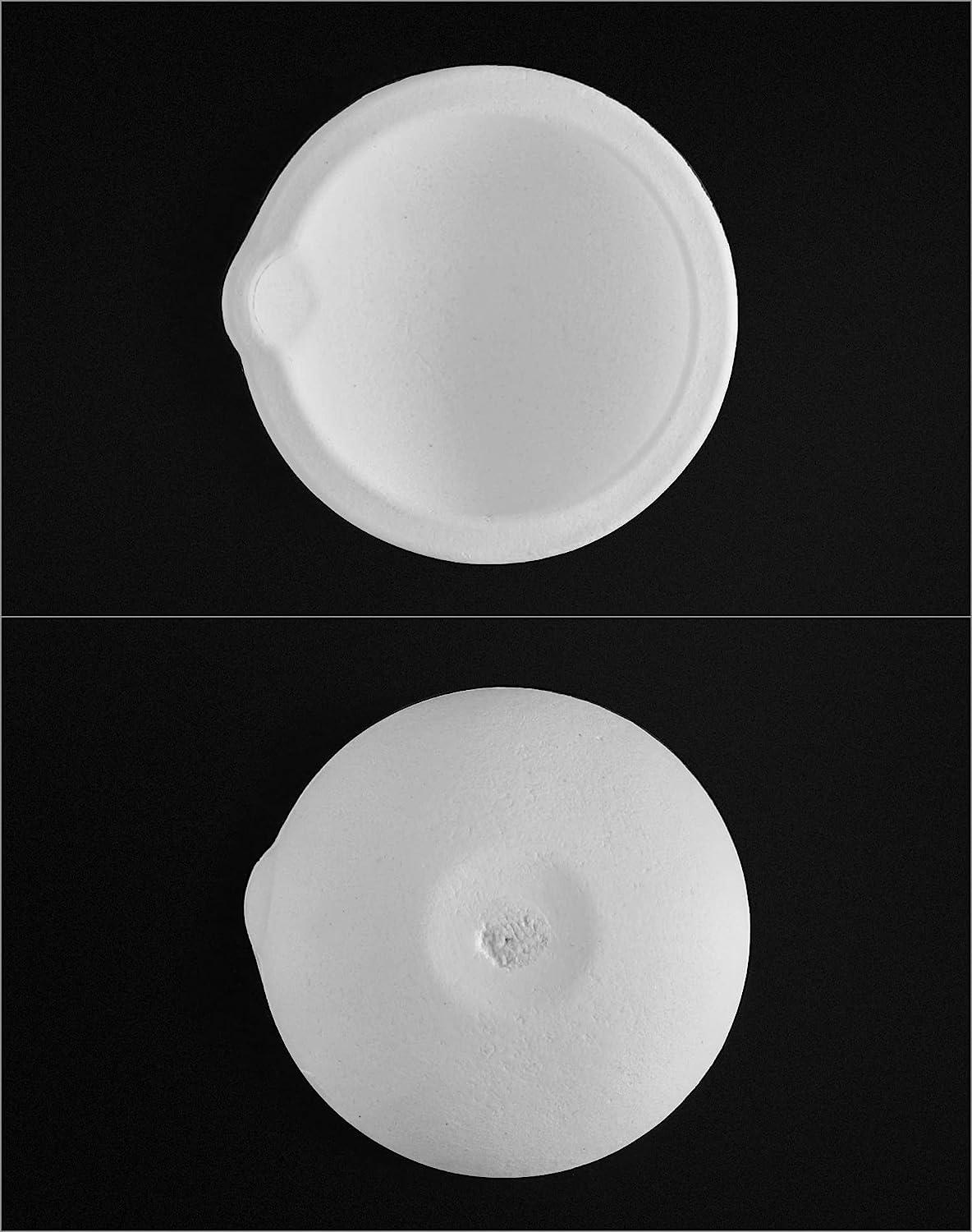 QWORK Ceramic Crucible Bowl, 4 Pcs Quartz Melting Dishes Pot for