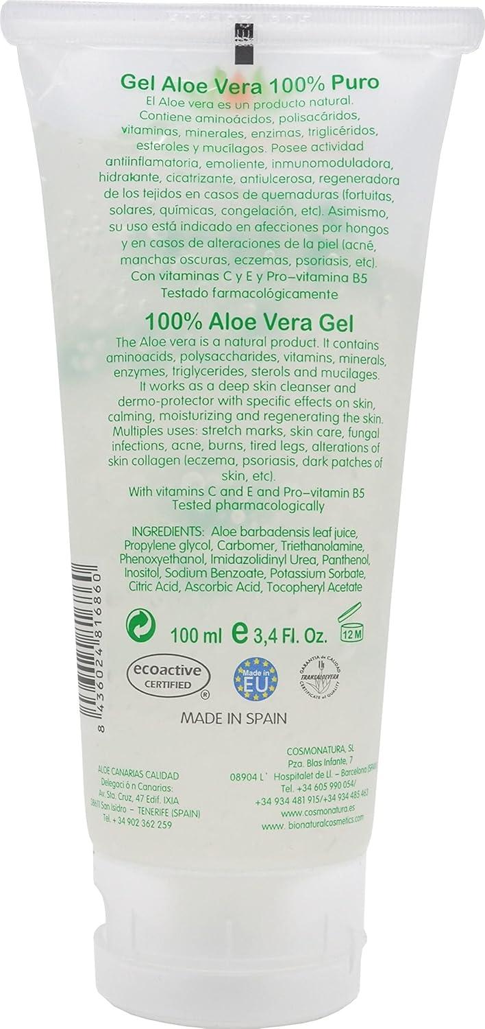 Natura Canaria 100% Aloe Vera Gel - 100ml Tube (Pack of 2) | Buy  Internationally