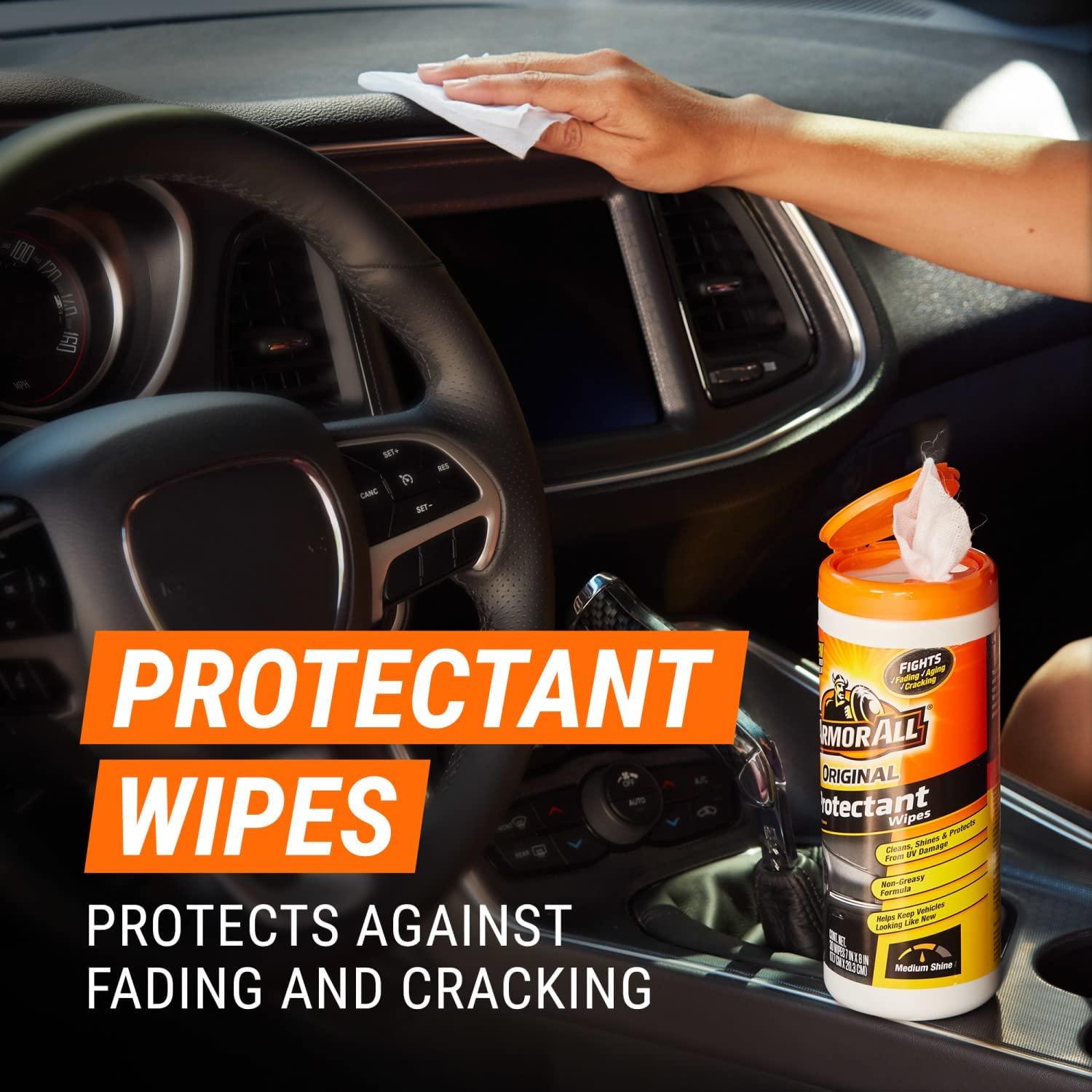 Car Protectant Wipes, Disinfectant Wipes, Glass Cleaner Wipes by Armor All,  Cleaning Wipes Variety Pack for Cars, Trucks, Motorcycles, 3 Each, 3 Pack  Disinfectant Wipes Variety Kit (3pk)