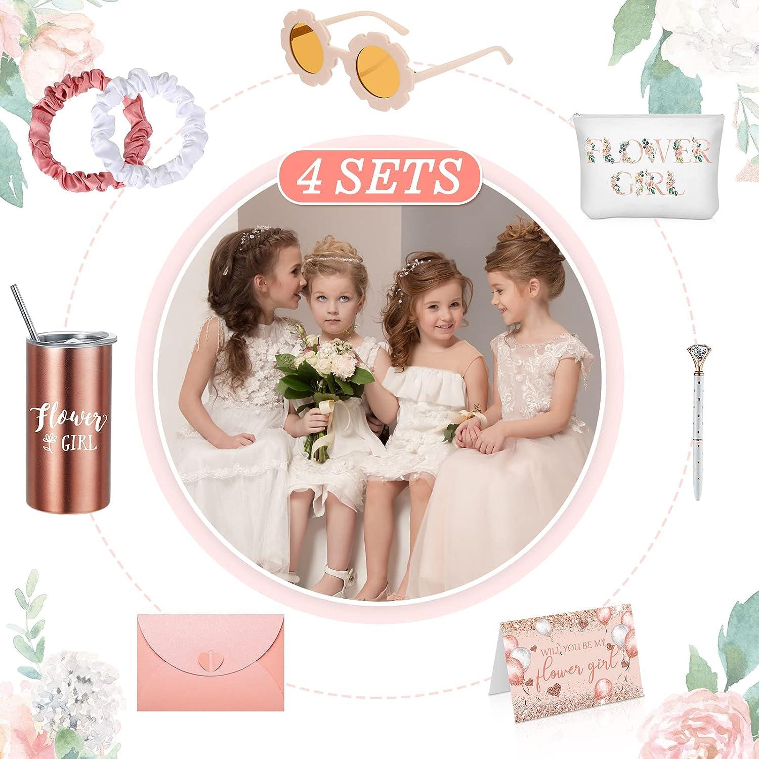 Flower Girl Proposal Gifts Flower Girl Tumblers with Straws Be My