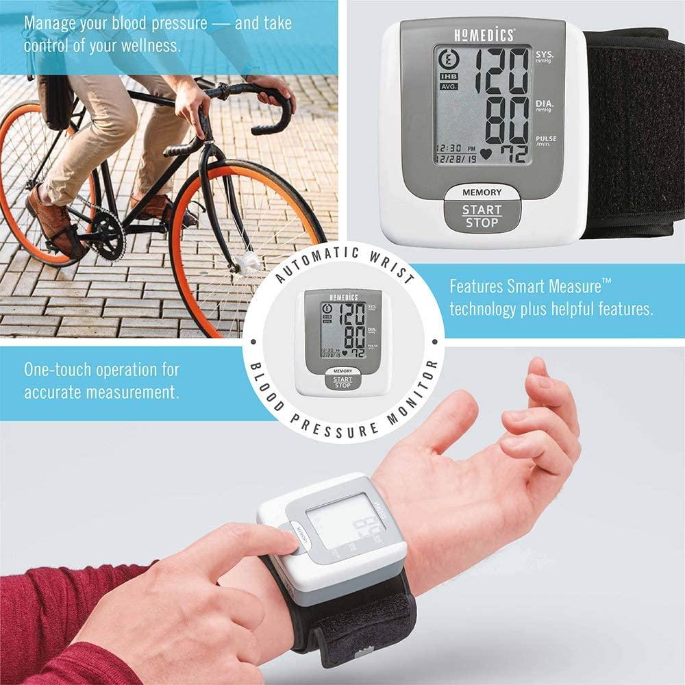 HoMedics Blood Pressure Wrist Monitor Automatic Wireless BP Cuff with