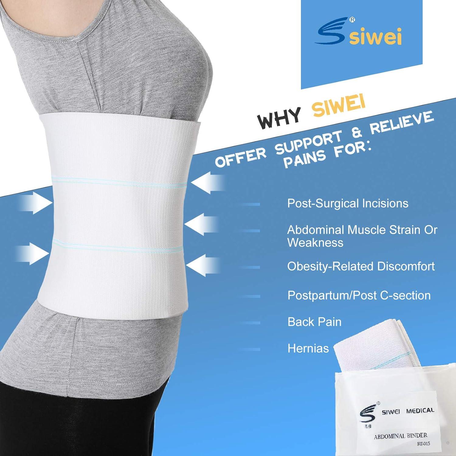 Abdominal Binder for Umbilical Hernias Post Surgery for Men and Women  Postpartum Tummy Tuck Support Belt Provides Slimming Bariatric Stomach  Compression High Elasticity Breathable-M M/30-45