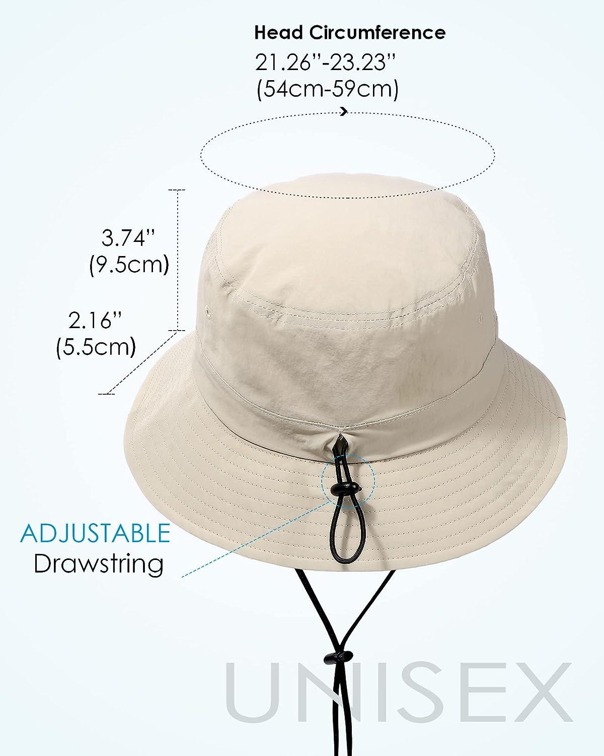 Womens Waterproof Bucket Sun Hat UPF 50+ Outdoor Beach Boonie Floppy Rain  Hat for Men