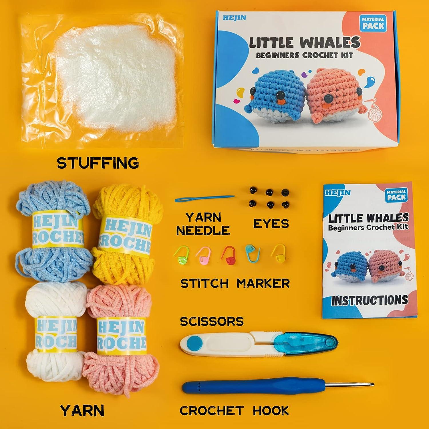 Beginner Crochet Kit for Kids Animals Cotton Crochet Starter Kit
