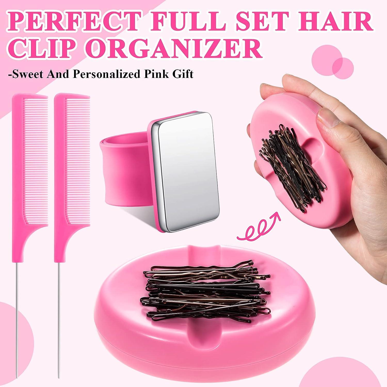 Inbagi Magnetic Bobby Pin Holder Hair Clip Magnetic Holder Bobby Pin  Organizer Magnetic Pin Cushion with Magnetic Wrist Strap Bracelet 2 Hair  Comb 30 Bobby Pins Set of Pink