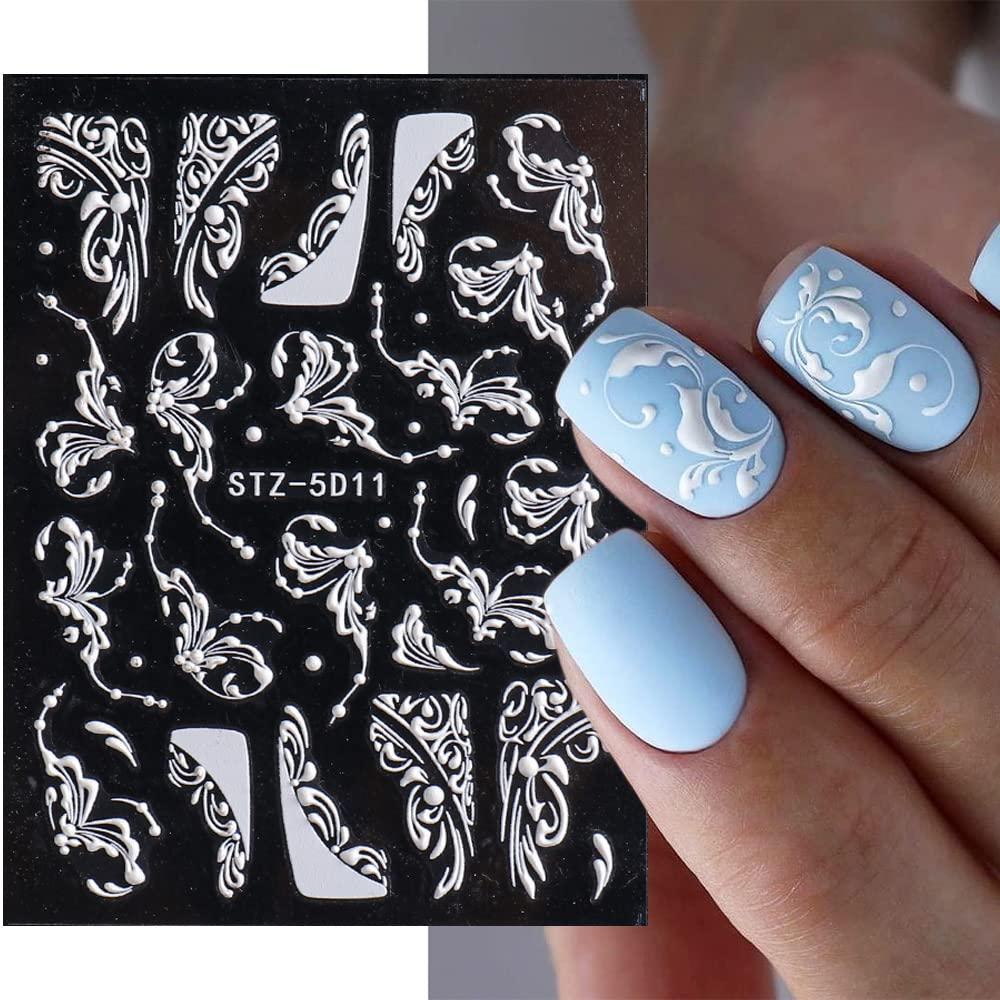 Nail Art Tutorial | DIY Black and White Flower Nail Design | Flower nail  designs, Floral nail art, Flower nails