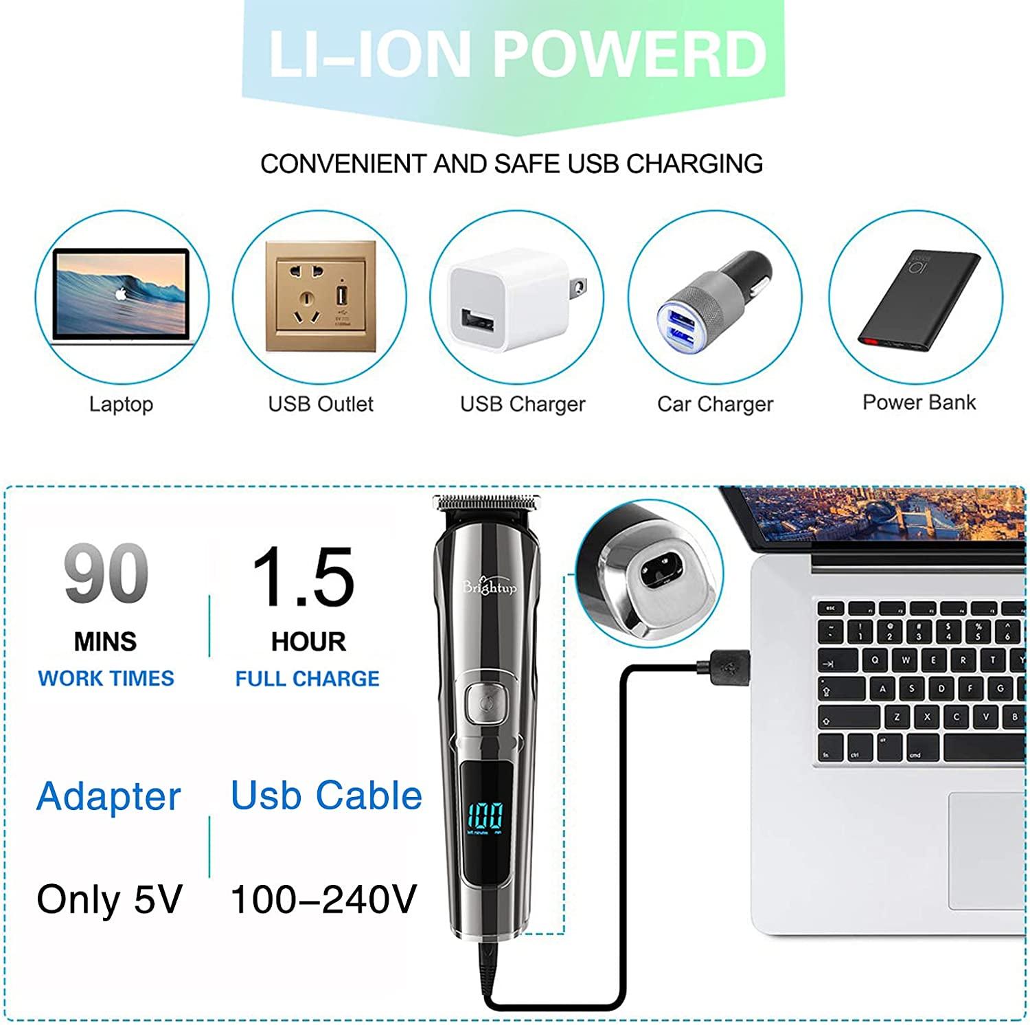 Brightup Beard Trimmer for Men Cordless Hair Clippers & Grooming Kit