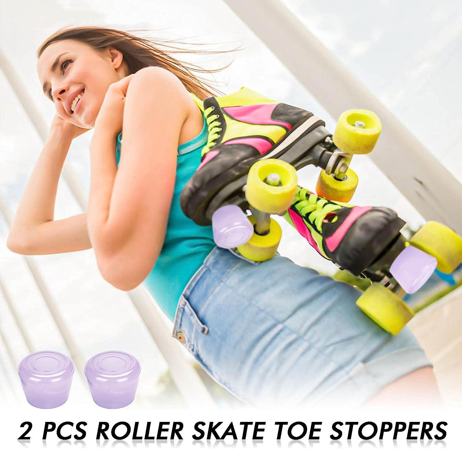 Nezylaf 2 Pcs Roller Skate Toe Stoppers Brake Block Shoes Holder with