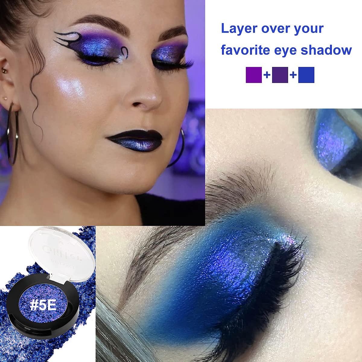 Afflano Duo Chrome Glitter Blue Eyeshadow Intense Color Shifting