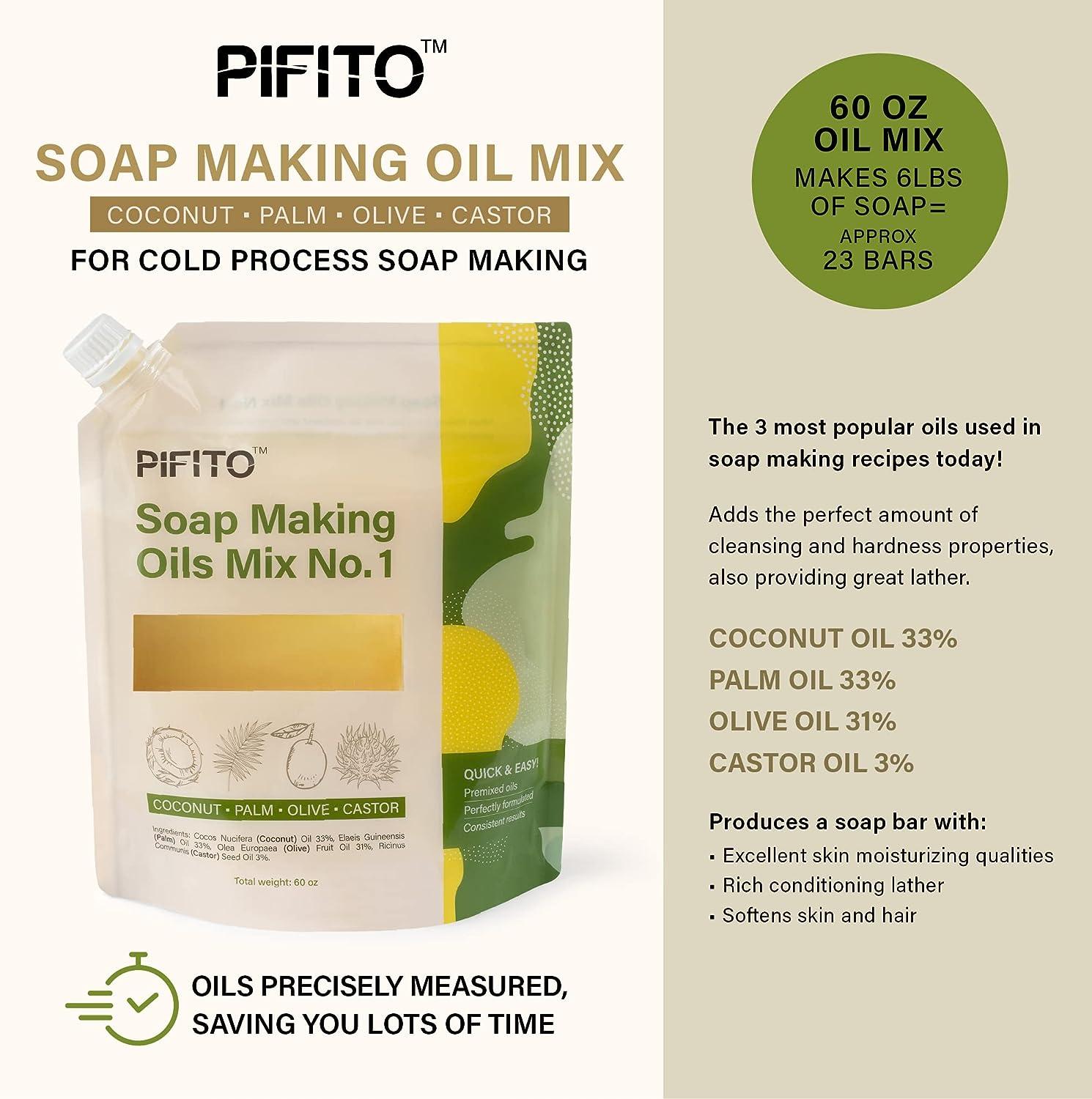 Pifito Soap Making Oils Mix No. 1 60 Oz Quick Mix Blend of PreMeasured