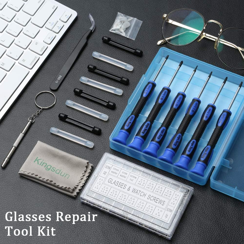 1 Set glasses repair tool Eyeglass Repair Kit Nose Pads Screws Ear Grips