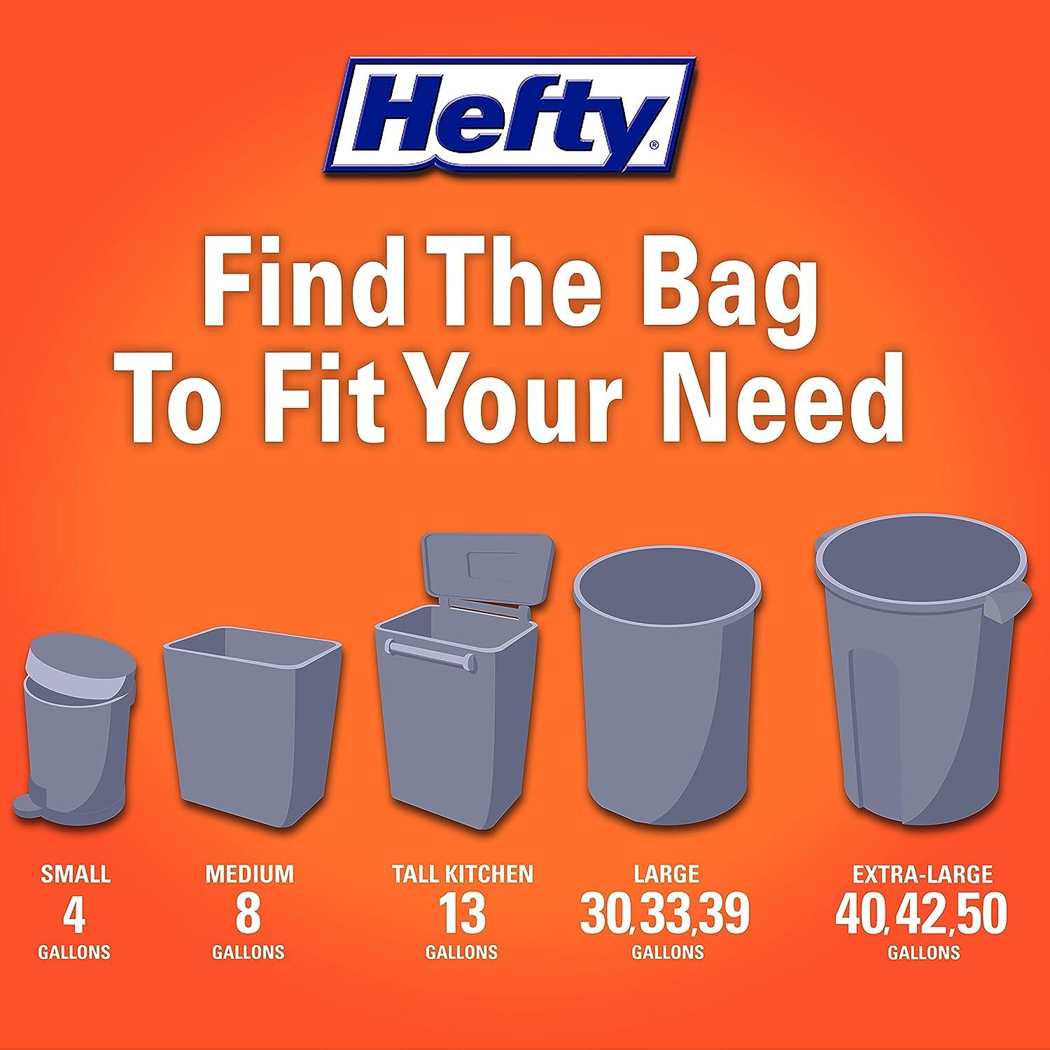 Hefty Ultra Strong Tall Kitchen Trash Bags, Blackout, Clean Burst, 13 Gallon,  80 Count Clean Burst - 80 Count