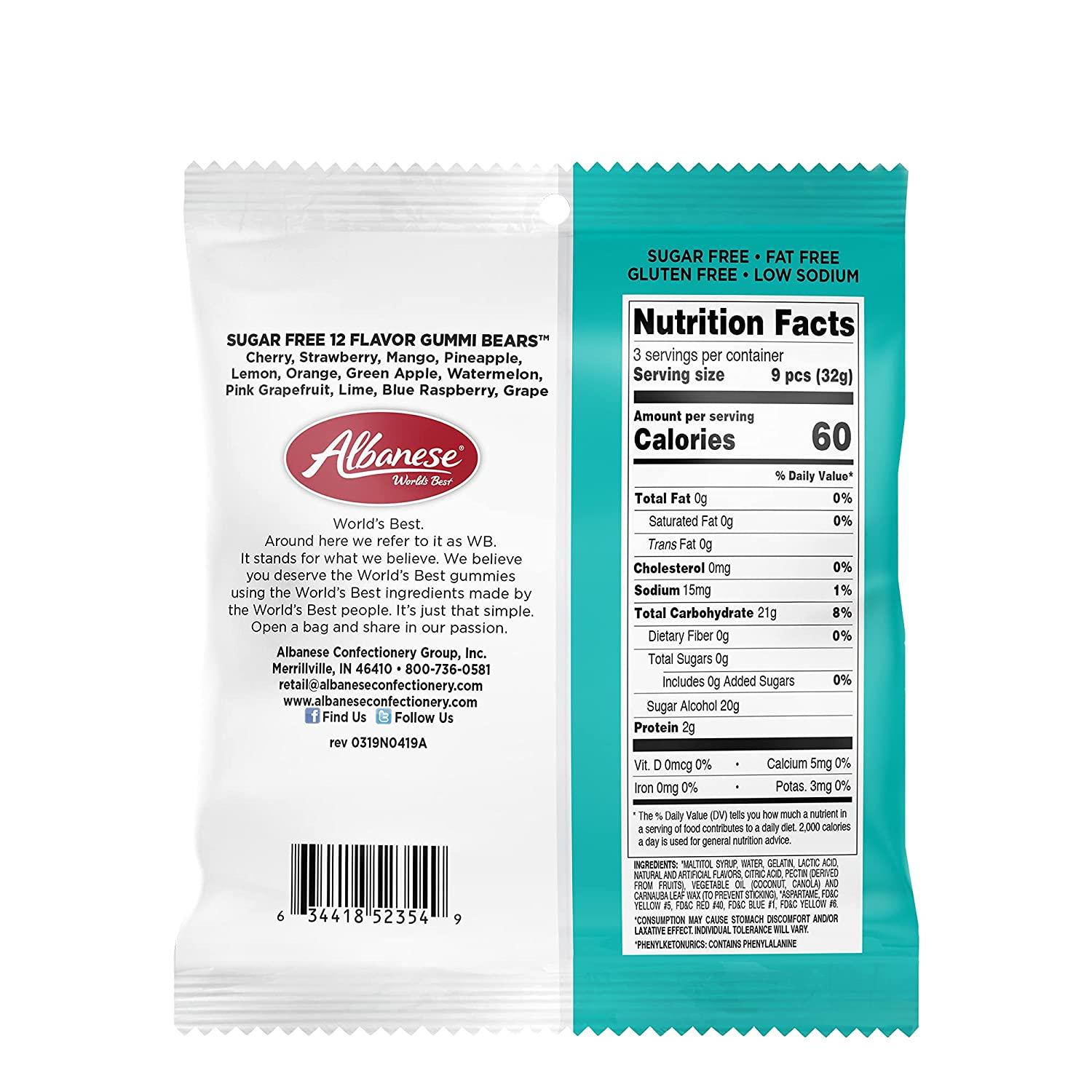 Albanese Sugar Free Gummi Bears 12 Flavor Variety Pack (3.5 oz, Pack of 12)