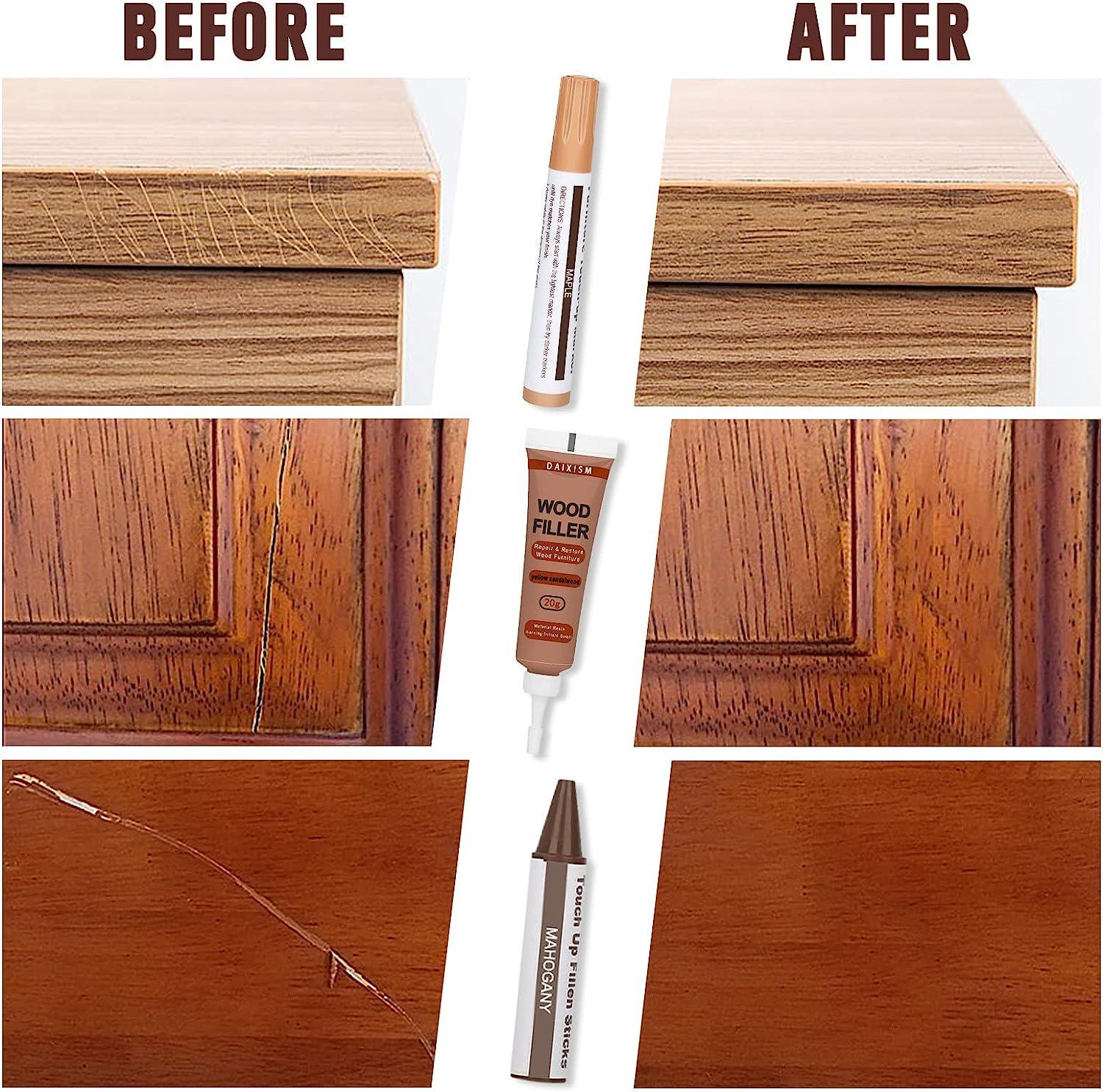 DAIXISM Wood Repair Kit Restore Any Wood Furniture, 20 Colors Resin Repair  Compounds Cover Surface Scratch for Stains, Scratches, Floors, Tables