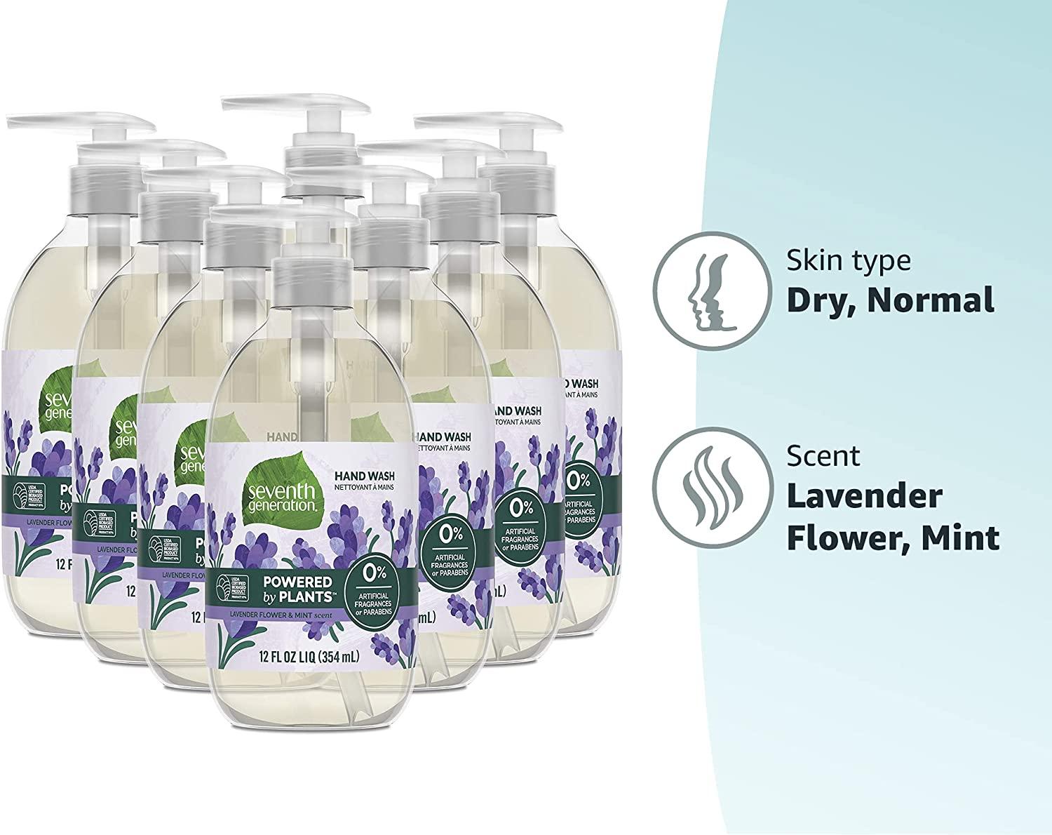 Seventh Generation Hand Soap, Lavender Flower & Mint, 12 oz, 8 Pack