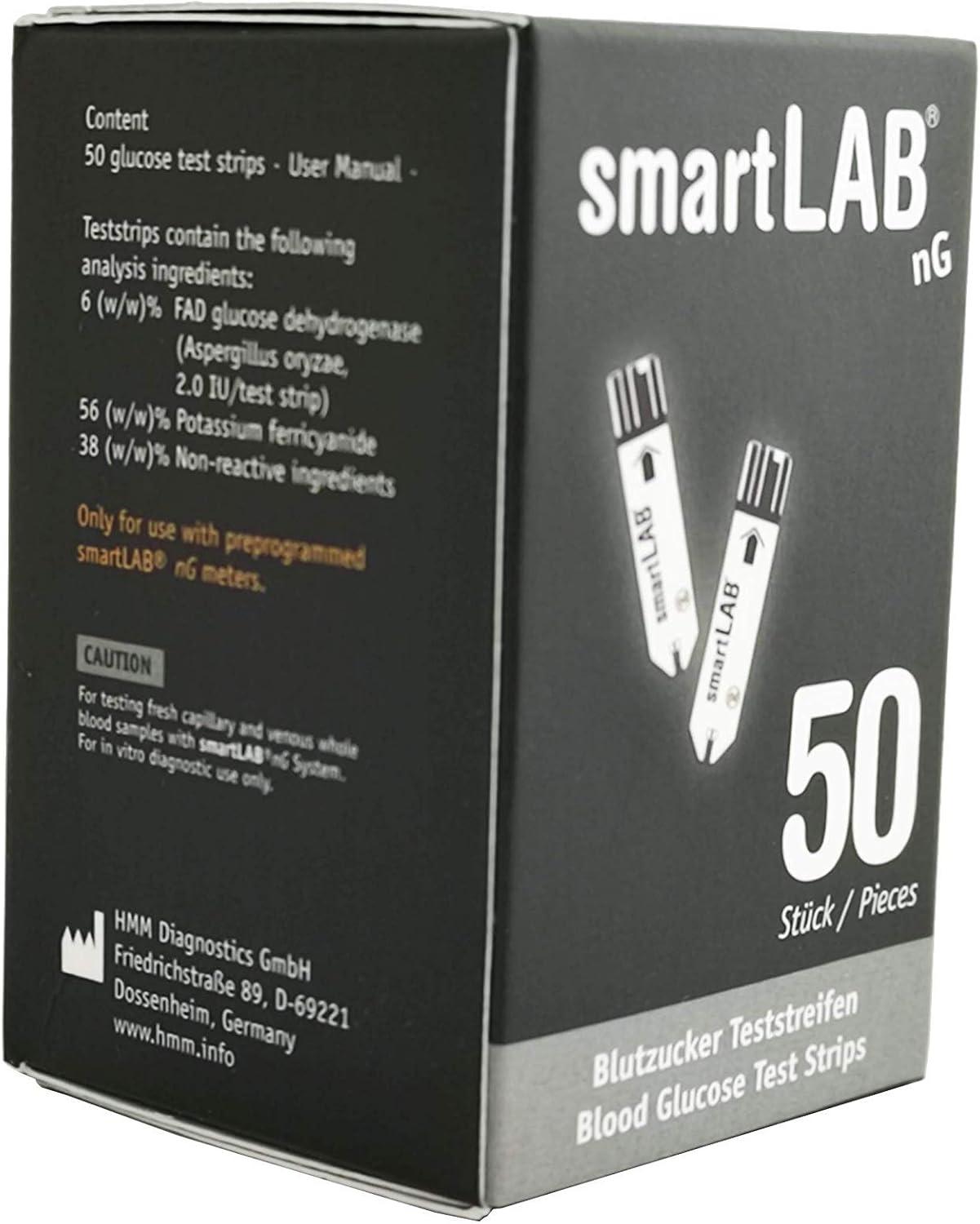 Buy smartLAB nG Blood Glucose Test Strips (50 Count) Compatible with