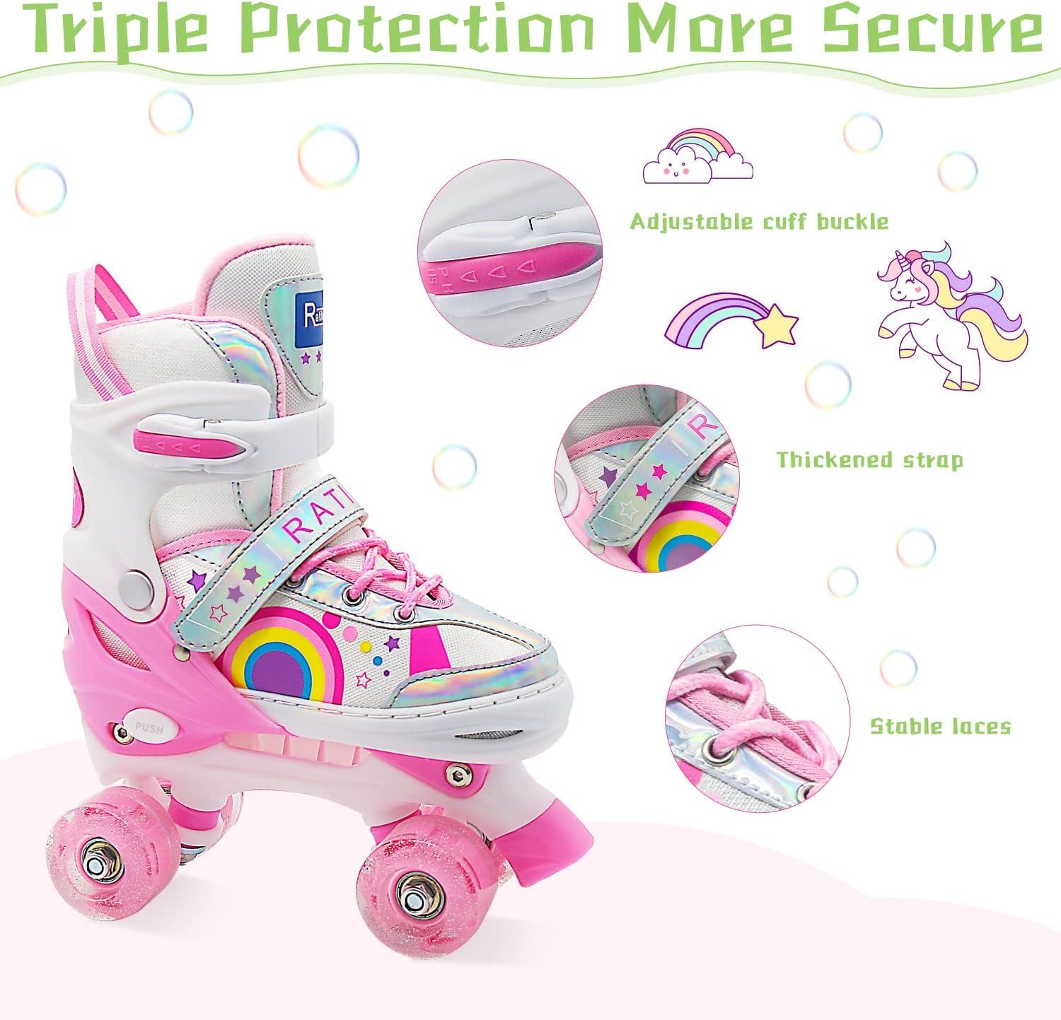 Kids Roller Skates for Boys Ages 612, RATIKY Adjustable Roller Skates