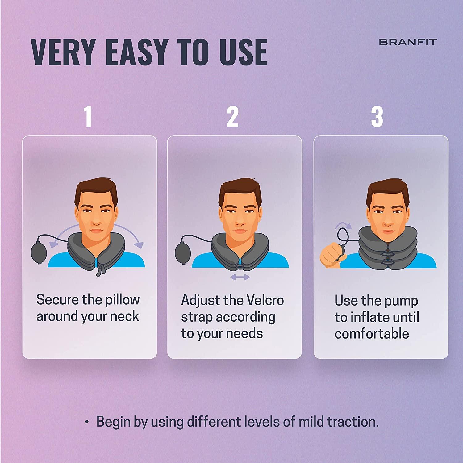 BRANFIT Cervical Neck Traction Device & Neck Brace for Spine Alignment