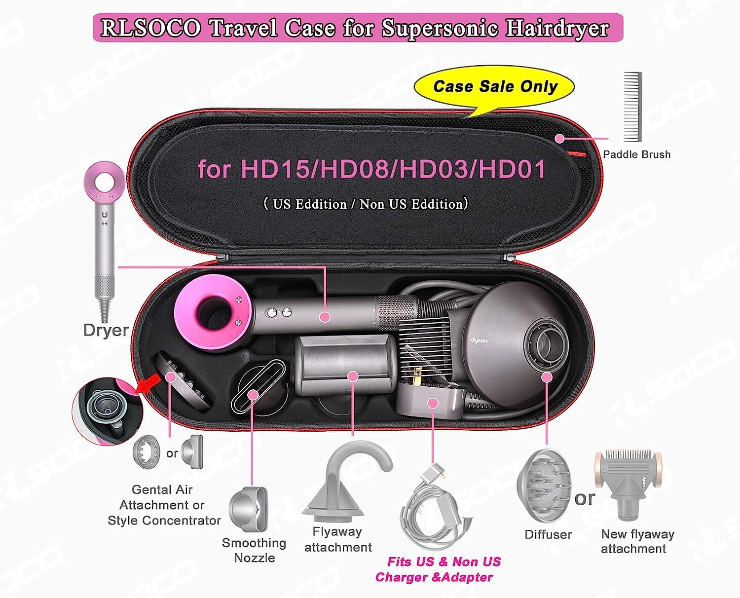 RLSOCO Hard Case for Dyson Supersonic Hair Dryer - Fits Complete