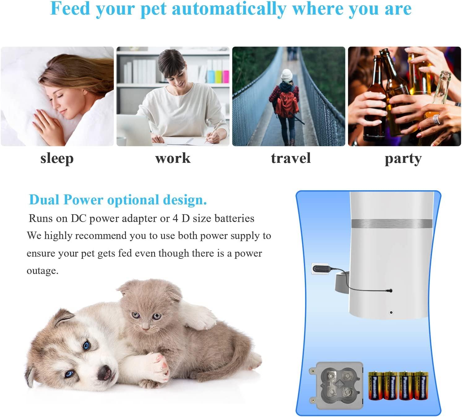 Treat Dispenser Dog Toys, Automatic Pet Feeder with Dual Power
