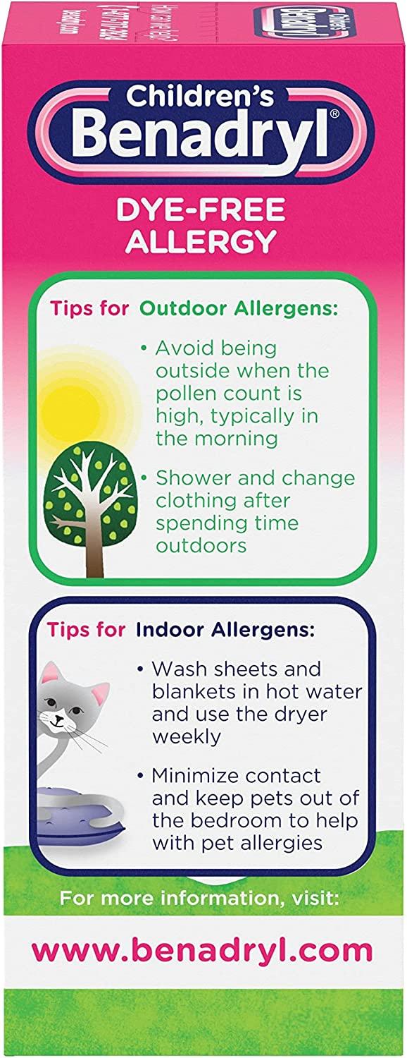Children's Benadryl DyeFree Allergy Liquid Diphenhydramine HCl