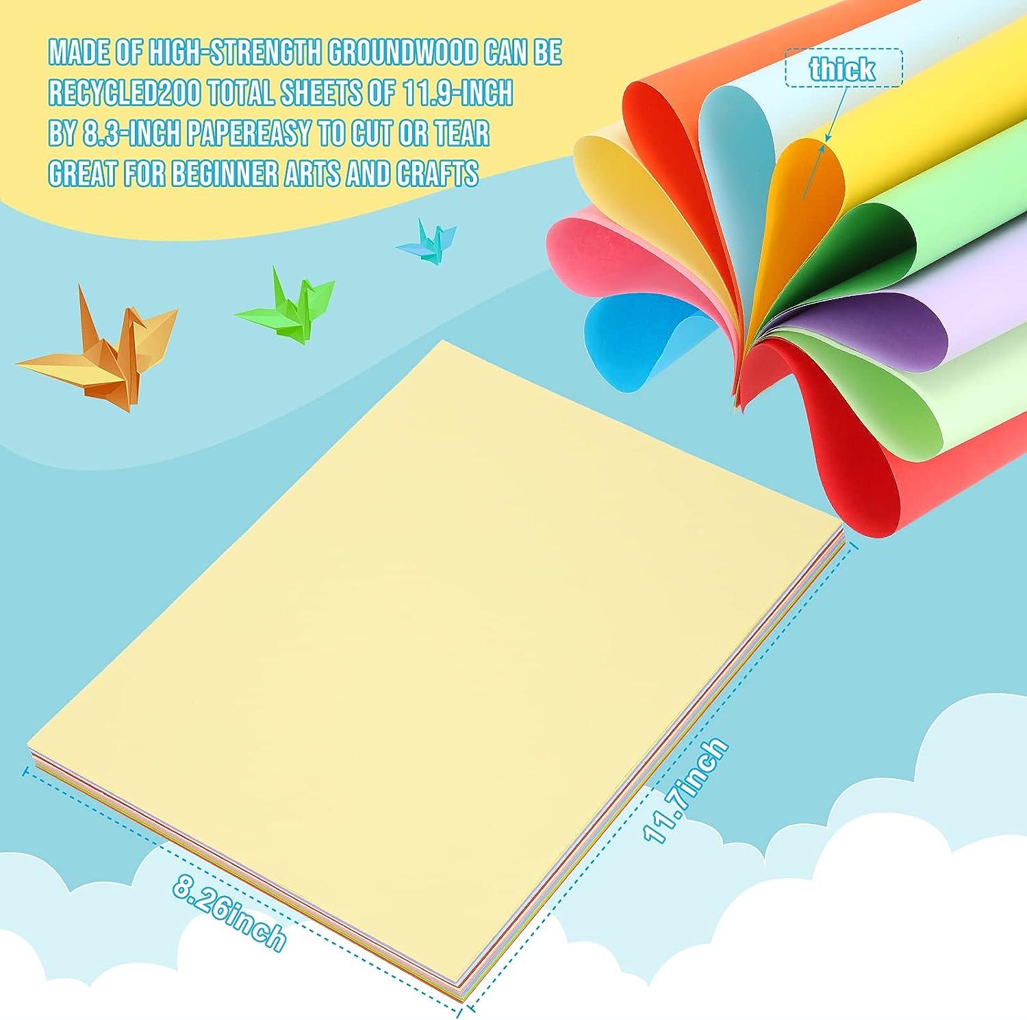 Construction Paper Colored Paper A4 9 x 12 1000 Sheets Heavyweight Coloring Craft  Paper for Kids Bulk School Supplies Art 10 Colors