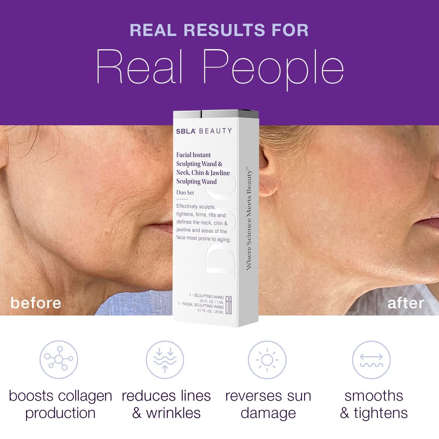 SBLA Beauty Facial & Neck Sculpting Wand Duo Set AntiAging Treatment