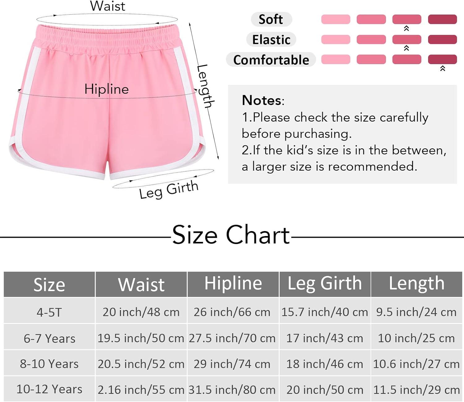 Resinta 5 Packs Girls Running Shorts Quick Dry Active Shorts Polyester Kids  Athletic Shorts Workout Dolphin
