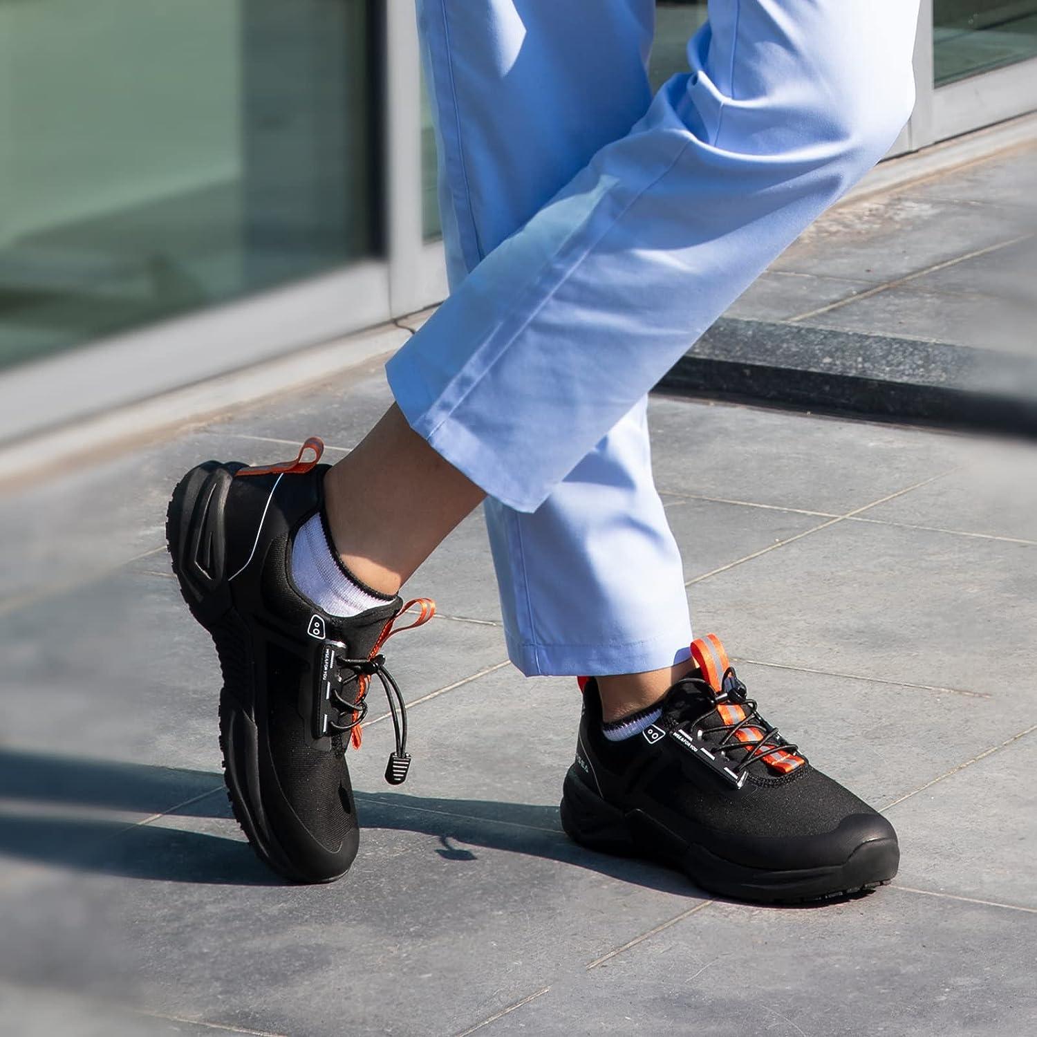 HISEA Women's Non-Slip Work Shoes Slip Resistant Nurse Shoes