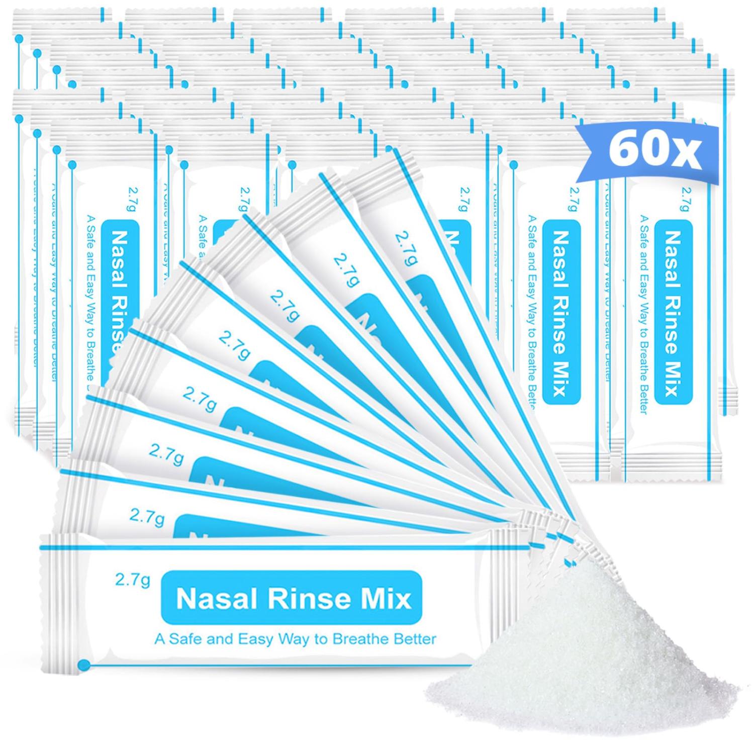Nasal Rinse Salts Sachets 60 Units Neti Pot Sinus Rinse Salts Nasal