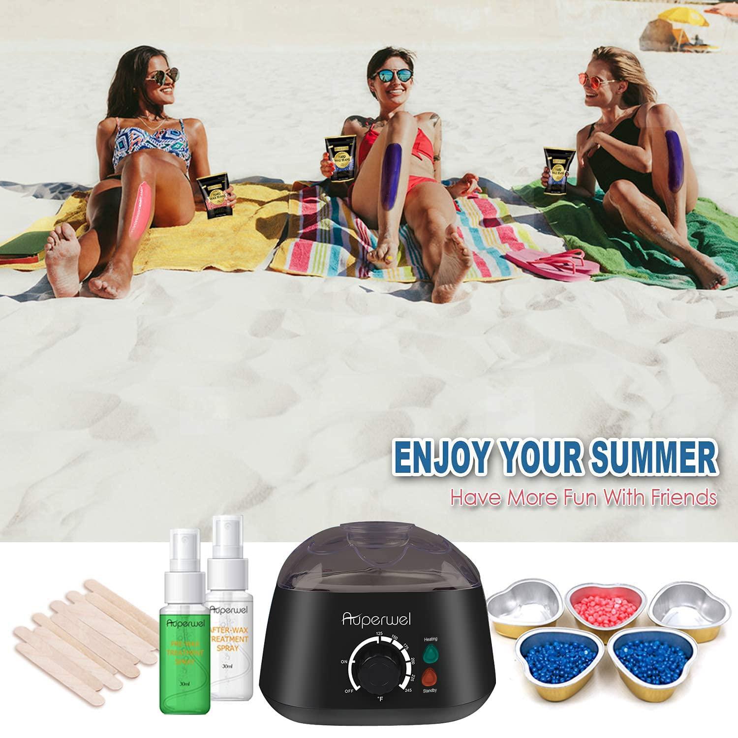 Waxing Kit for Women ANREACHO Wax Kit Wax Warmer for Coarse Hair