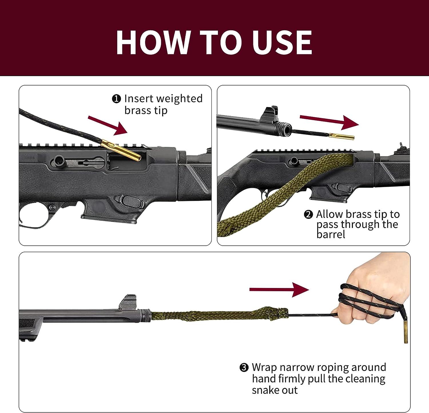 SABPACK Gun Snakes Cleaner Brass Rifle bore Snake Brushes for Pistol