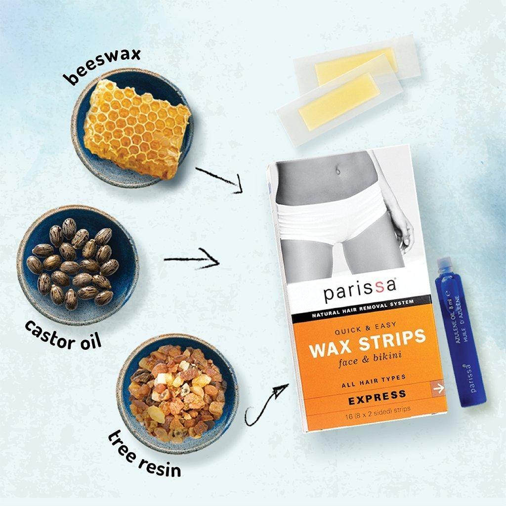 Parissa Wax Strips Face & Bikini Hair Removal Kit for Women 16 Strips