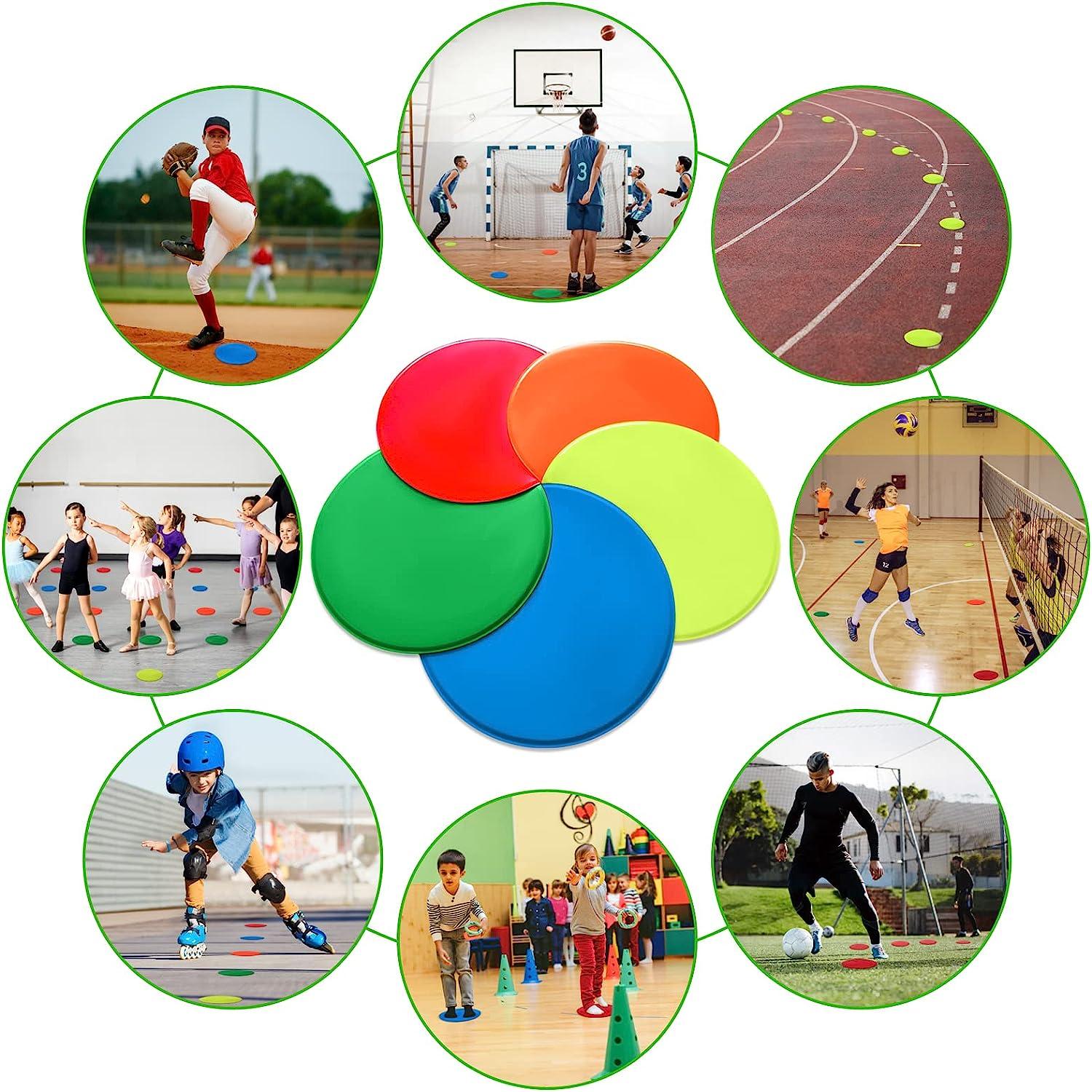 9 Inch Anti-Slip Spot Markers - Colorful Floor Dots For Sports Training & Gym Class