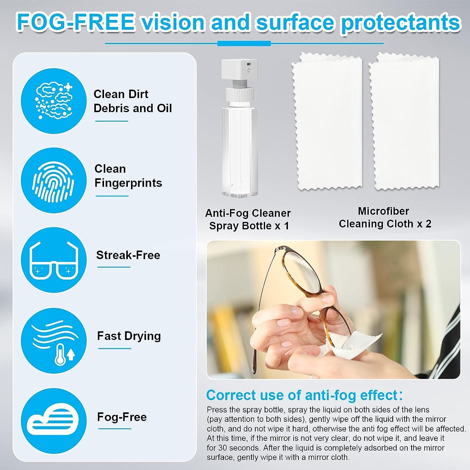 Eyeglass Cleaner Kit, Efficient Carbon Microfiber Technology Eyeglasses  Cleaner Cleaning Clips, Lens Anti Fog Spray, Microfiber Cleaning Cloth,  Soft Brush 5-in-1 Portable Glasses Cleaner Tool