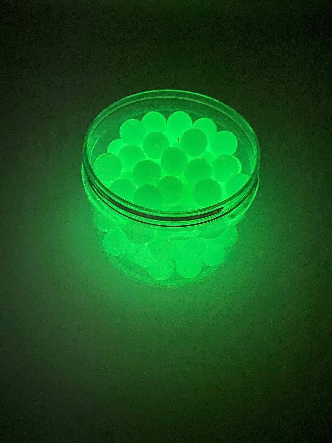 100 x Night Vision Fluorescent Silicon Rubber Balls Paintballs for Self Defense Home Training