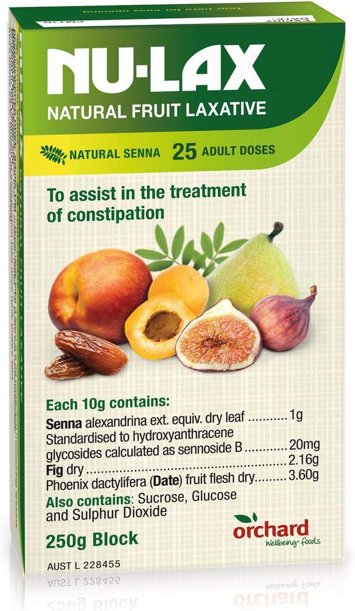 Nulax Fruit Laxative Block 250g Pure Dried Fruits Made in Australia