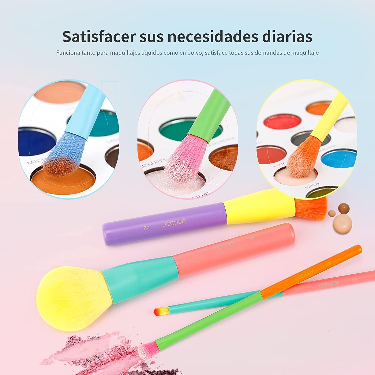 Docolor Makeup Brushes 15 Pcs Colourful Makeup Brush Set Premium