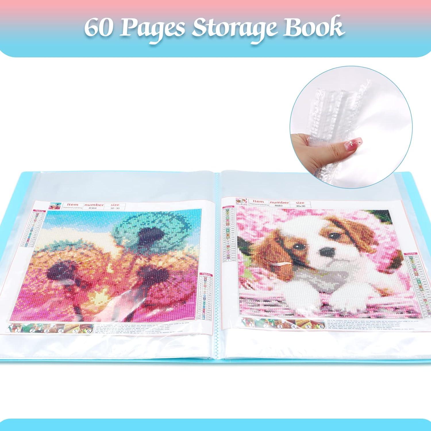 20/30/40/60 Pages Diamond Painting Storage Book Transparent Cover