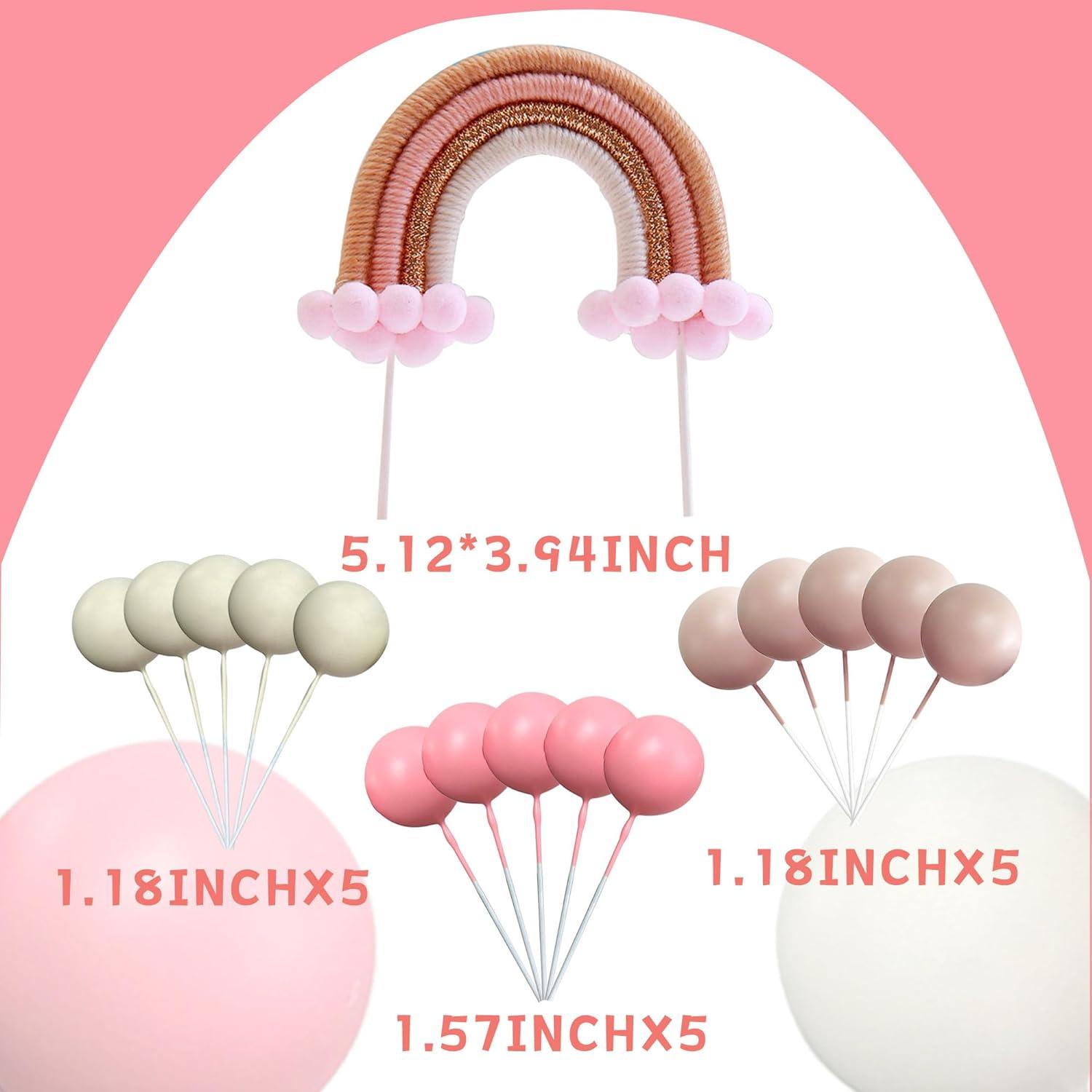 JeVenis Beige Boho Cake Topper Boho Rainbow Cake Decorations Boho Cake