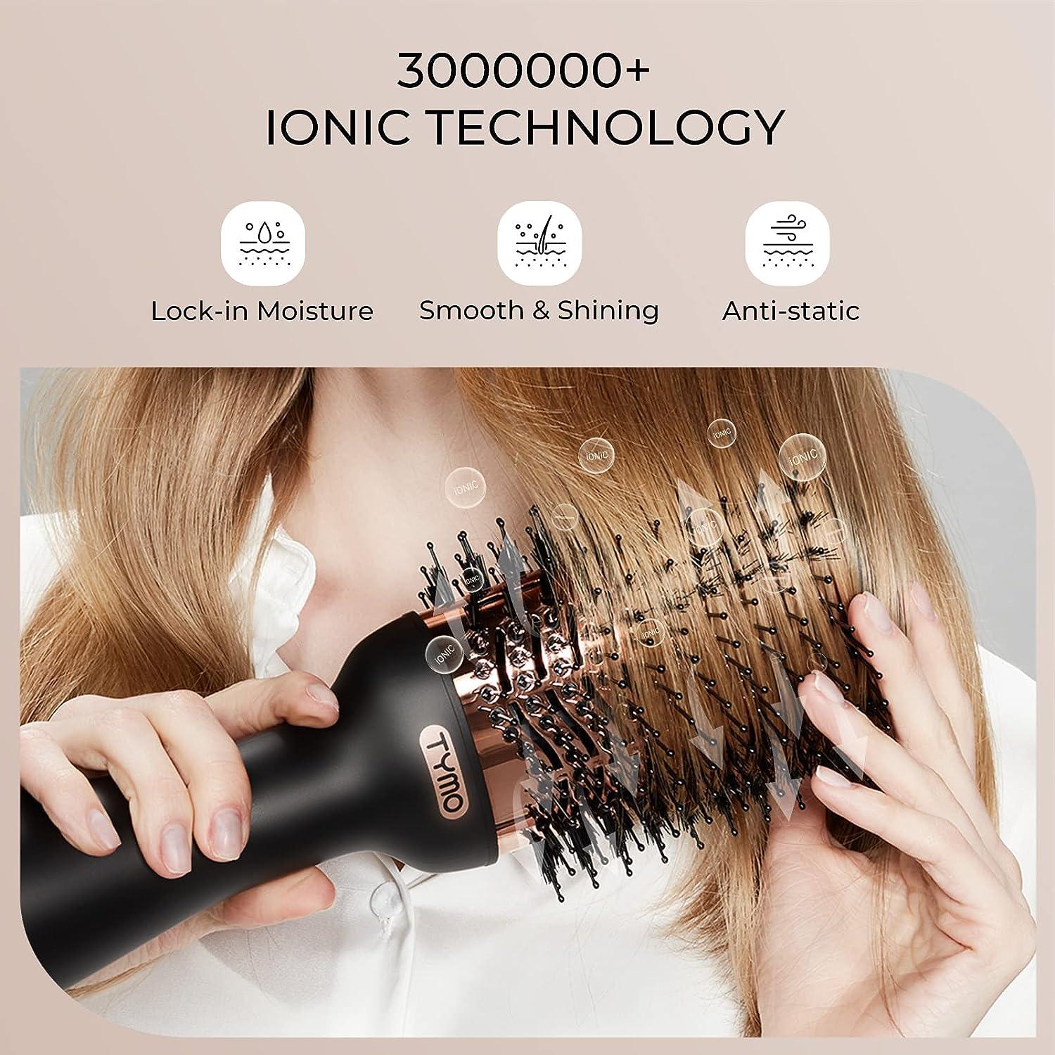 Tymo Hot Air Brush - Hair Dryer & Volumizer, Professional One-Step Hair Dryer Brush with Enhanced Titanium Barrel and Ionic Technology, Hair