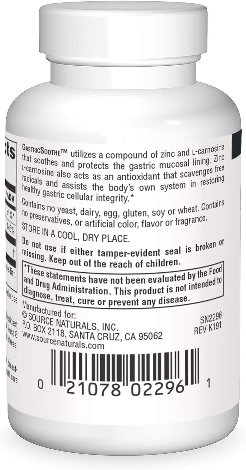 Source Naturals GastricSoothe Zinc LCarnosine 60 Veggie Caps 60