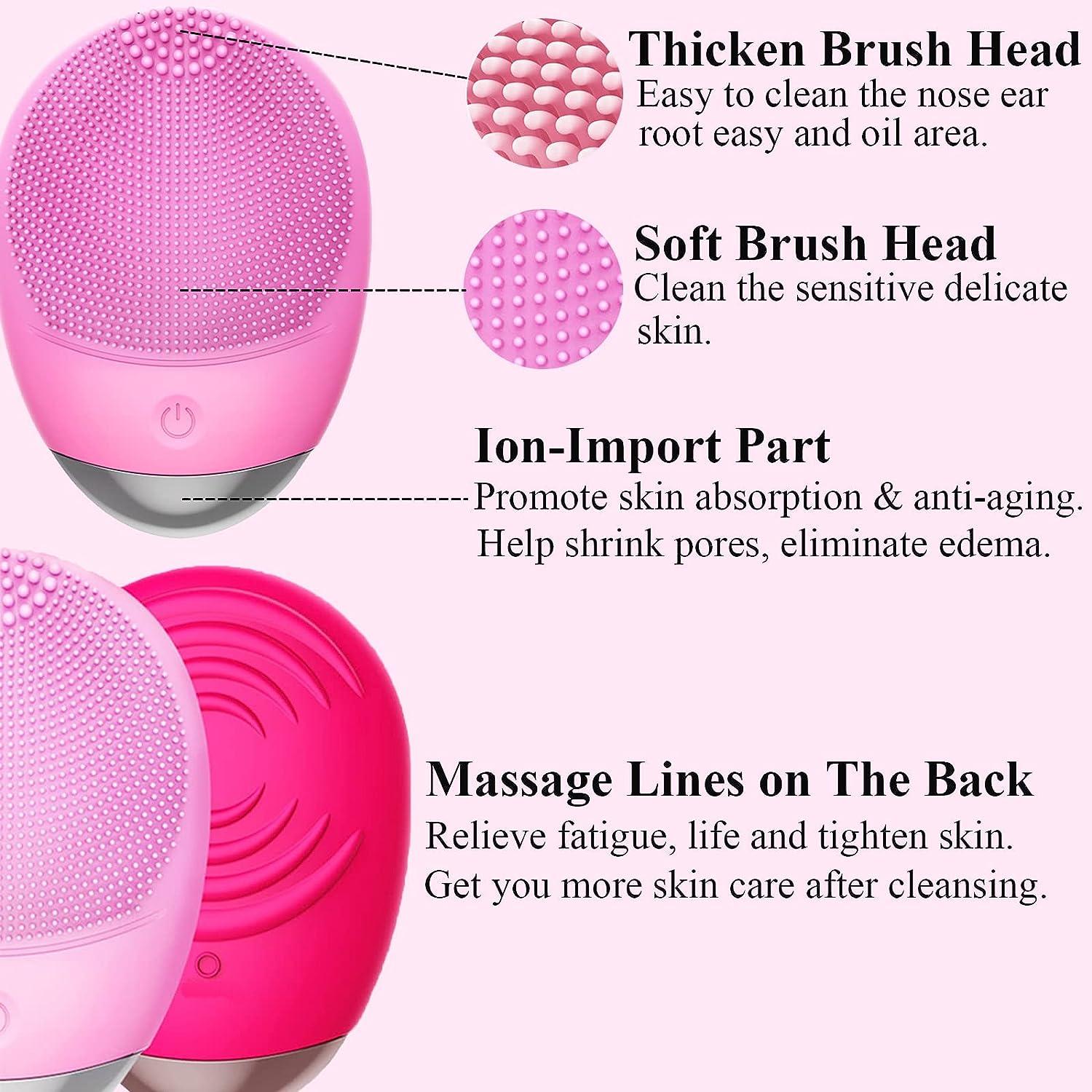 3-in-1 Electric Facial Cleansing Brush | Soft Silicone Face Scrubber | USB  Rechargeable IPX7 Waterproof | Sonic Vibrating for Deep Cleansing |  Exfoliating and Massaging | Rose Red | Buy Now with Express International  Delivery