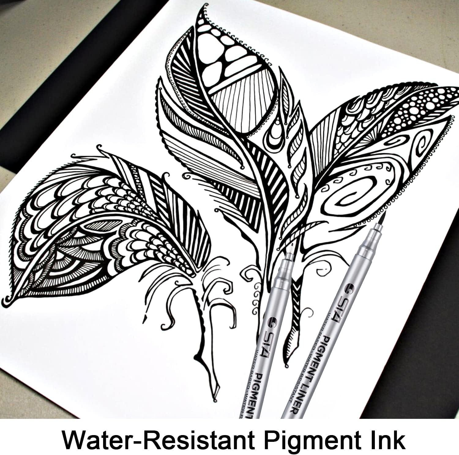 Black Pigment Fineliner Ink Micro Pens Waterproof Black Pen Set for Art  Sketching Writing, 18 Pieces