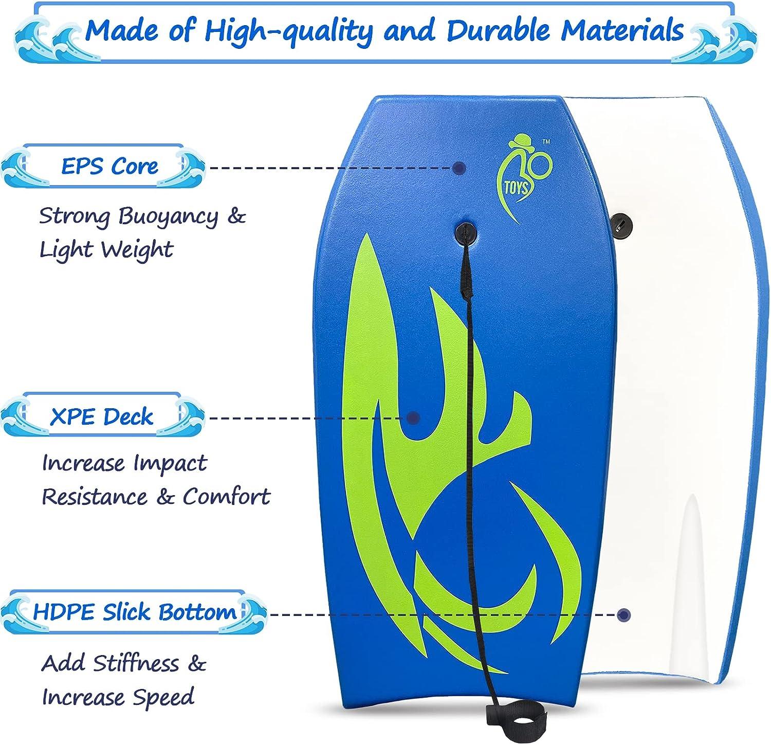 BoToys Body Board Lightweight with EPS Core BLUE 33INCH