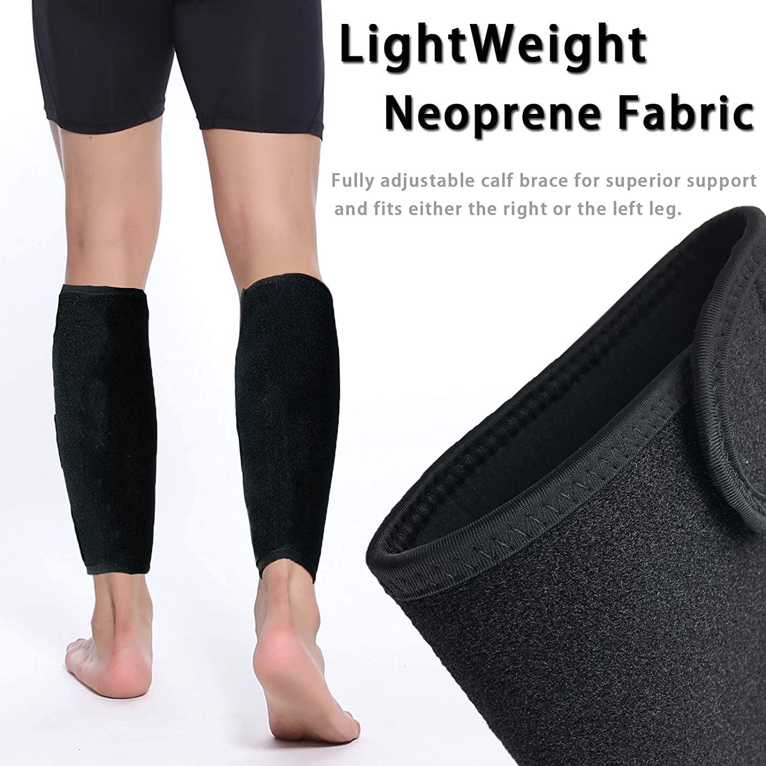 Calf Brace for Torn Calf Muscle and Shin Splint Relief - Calf Compression  Sleeve for Lower Leg Injury, Strain, Tear - Runners Neoprene Splints Wrap  for Men and Women : : Health