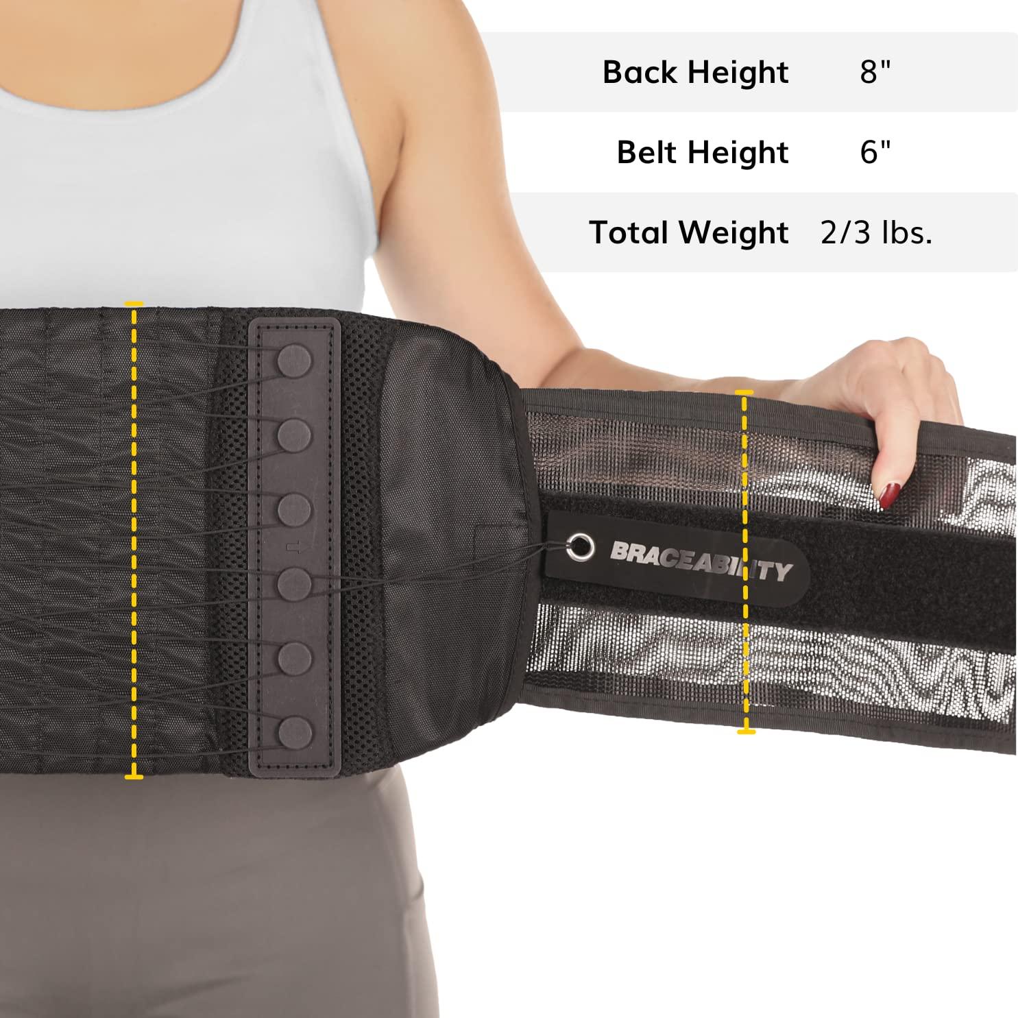 BraceAbility Lower Back & Spine Pain Brace  Adjustable Corset Support for  Lumbar Strain Arthritis Spinal Stenosis and Herniated Discs (One Size -  Fits Men & Women with 28 - 60 Waist)