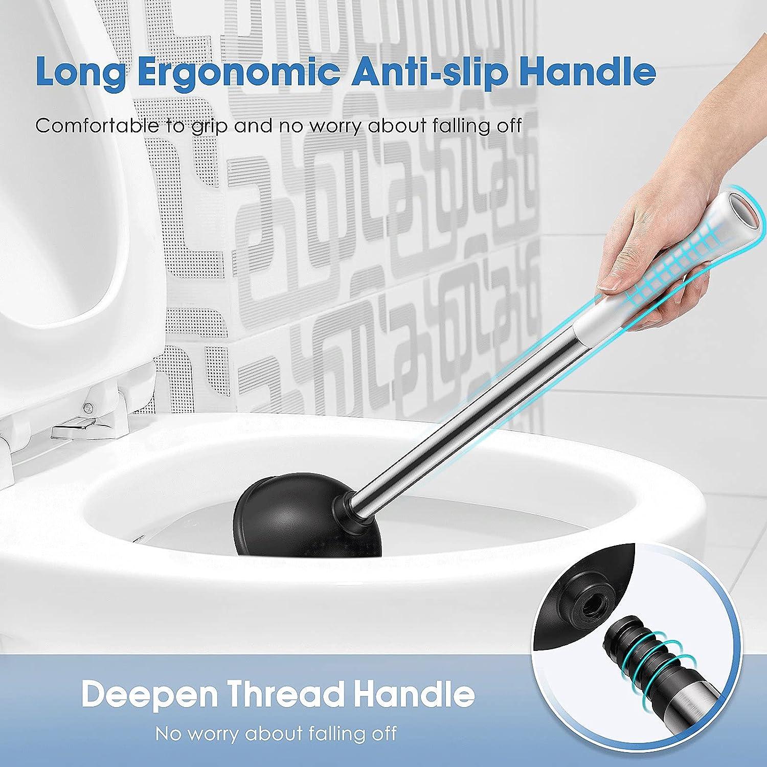 Toilet Bowl Brush and Holder, Toilet Brush and Holder with Antislip Grip Long Handle for Bathroom Deep Clean Durable Toilet Bowl Brushes Cleaner Set
